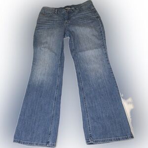 Duluth Trading Co Mid Rise Straight Leg Medium Wash Denim Blue Jeans 10x29